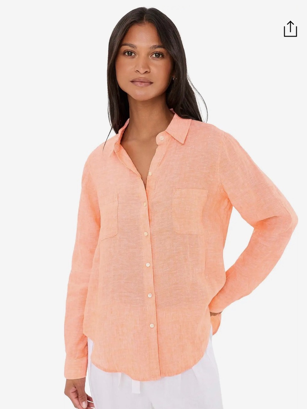 NWT- Lilly Pulitzer Sea View Button-Down Sunset Orange X Resort White / XL